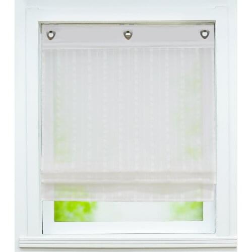 Roman Curtain Hot Curtains For Kitchen Window U Shape Hook Stripe Decoration with Plastic Tubes