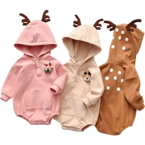 Christmas Baby Bodysuit Autumn Winter Baby Girls Jumpsui Baby Clothing Xmas Deer Style Baby Boys Jumpsuits Toddler Boy Clothes