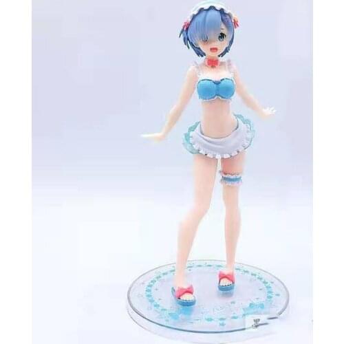 Rem Anime Re:Life in a different world from zero Cosplay Rem Swimsuit PVC Action Figure Figurine Model Toys Gift Action figure