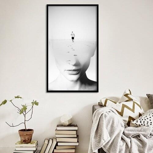 Nordic style Journey Pictures Black and White Creative Design Posters Home Decor Living Room Background Wall Art Canvas Painting
