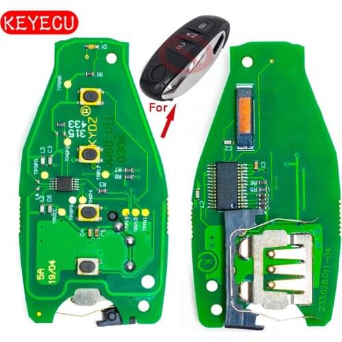 Keyecu New Smart Remote Board 3 Buttons 315MHz / 433MHZ / 868MHz PCF7953 Chip for VW Touareg 2010 2011 2012 2013 2013