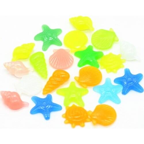 Mixed Sizes Mixed Shape Decorative Noctilucent Stone|Garden Artificial fluorescent Pebbles|Colored Sea Shell Luminous Stones