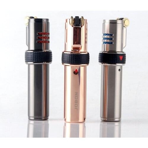 High Firepower Ultra-thin Three Straight High-fire Cigar Lighter Grinding Wheel Flint Windproof Lighter Tobacco Accessories