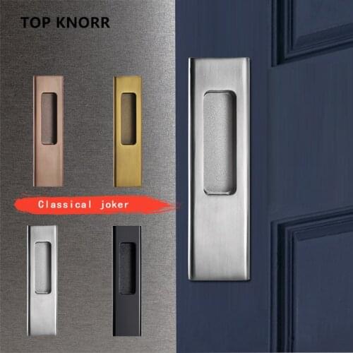 Black door handle, built-in hidden door handle Zinc alloy cabinet drawer hidden button kitchen door hardware handle