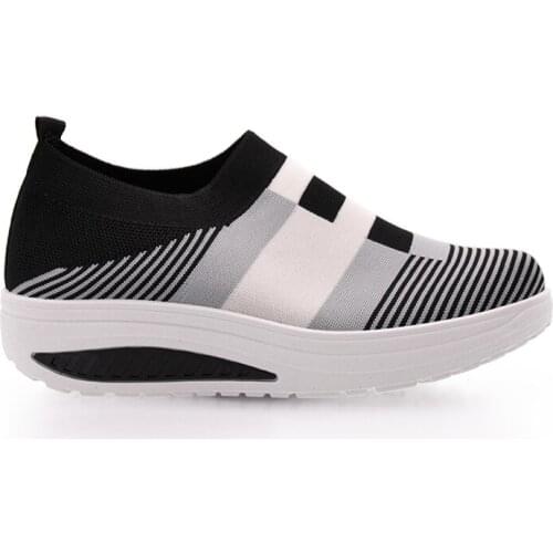 New Women Shoes Loafers High Heel Lady Casual Sock Shoes Sneakers Women Casual Shoes Breathable Casual Height Increasing Shoes