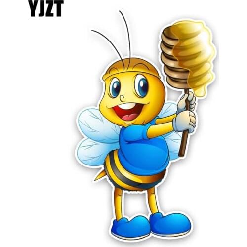 YJZT 8.9CM*14.7CM A Lovely Little Bee Car Sticker Decal PVC 12-300943
