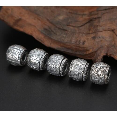 S925 Sterling Silver Jewelry Road Pass Pendant Thai Silver Craft Gold Wood Water Fire Soil Transfer Beads Men Women Pendant