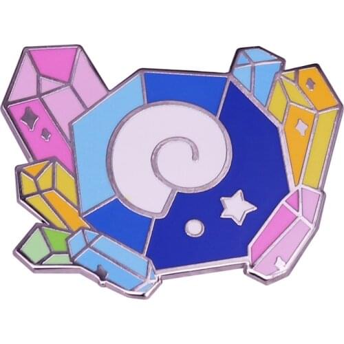 Animal Crossing Beautiful Crystal Cluster Pin Cute Pastel Game Jewelry