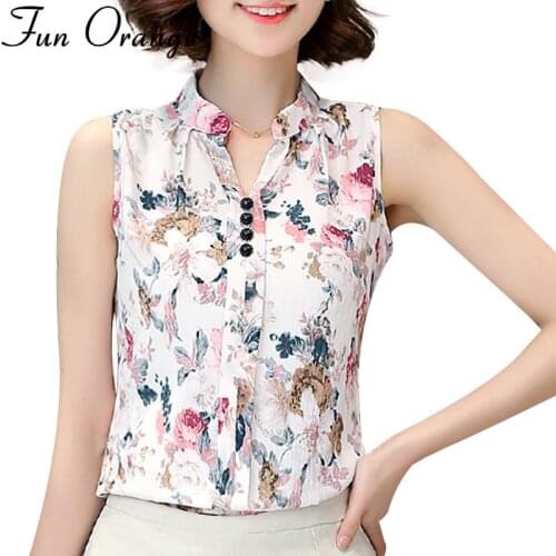 Fun Orange Womens Fashion Hot Top Summer Blouse V Neck Sleeveless Butterfly Print Casual Chiffon Linen Lady Blusas Shirts Tops