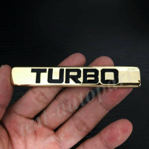 Gold 3D Metal Turbo T Emblem Car Fender Trunk Badge Decals Sticker 2.0 3.0
