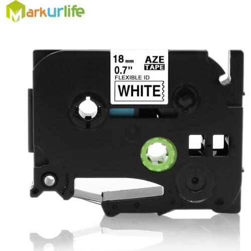 1 PCS/Lot Flexible ID Tape Compatible for Brother P-Touch Printer Laminated tze tape(18mm*8m) Black on White TZE-FX241 for Cable