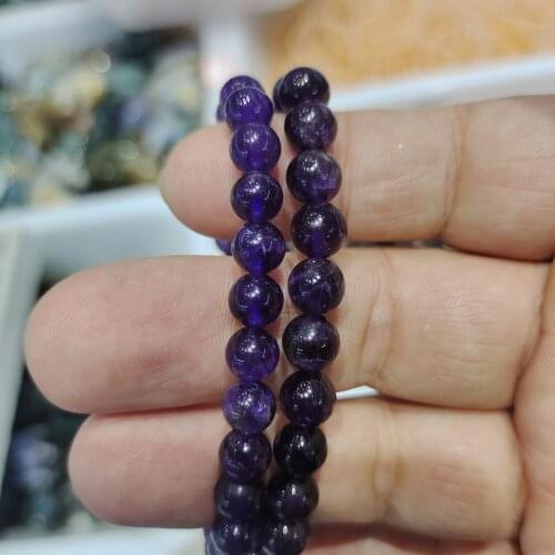 1pcs Natural Women men clean purple amethysts quarzt crystal stone bracelet jewelry friendship yoga mala diy bracelets wholesal