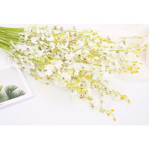 10Branches 95cm Artificial Dancing Orchid Flower Bouquet for Wedding Home Garden Office Hotel Bedroom Decoration Fake Flowers