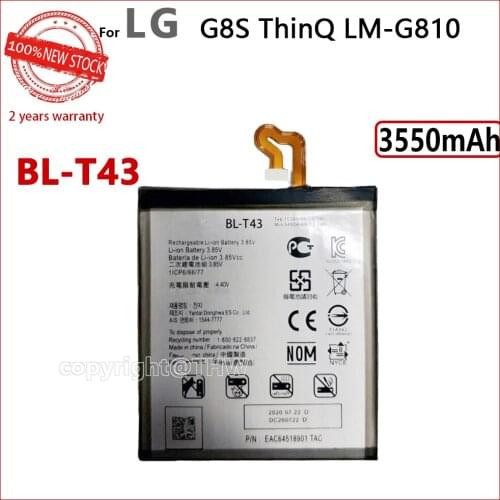 100% Genuine BL-T43 New Battery For LG G8S ThinQ LM-G810 3550mAh Mobile Phone Original High Quality Batteries