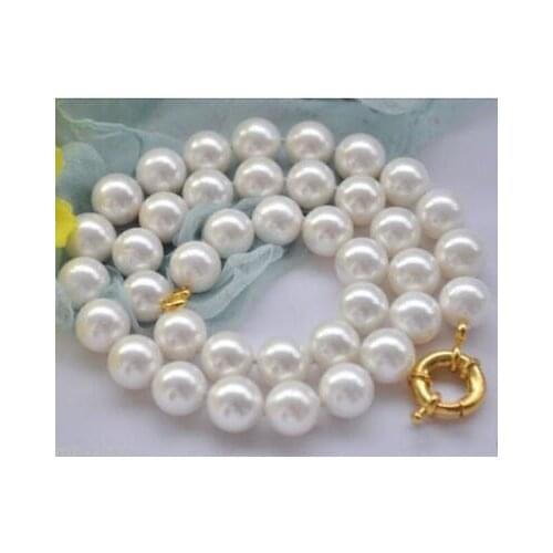 18"36" AAA NEW Beautiful! 10mm Natural Round White South Sea Shell Pearl Necklace