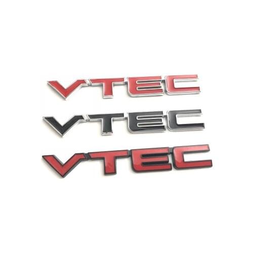 1X Red VTEC Metal Zinc Alloy Car Styling Refitting Emblem Fender/Tail Badge Sticker for Honda Civic Accord Odyssey Spirior