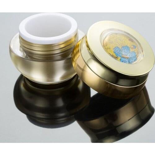 15g Gold Plastic Refillable Bottles Empty Jars Pots Travel Cosmetic Makeup Primer Cream Mask Lip Balm Container Storage 30pcs