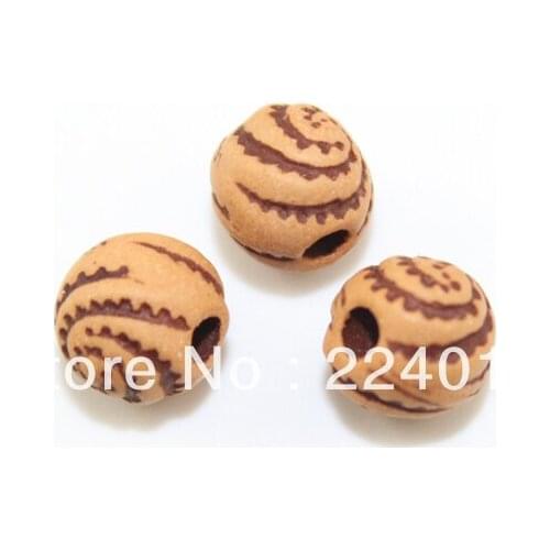 300pcs/7.5mm Acrylic Round Imitation Natural Wood Print Classical Beads For Necklace / Bracelet DIY,JB124