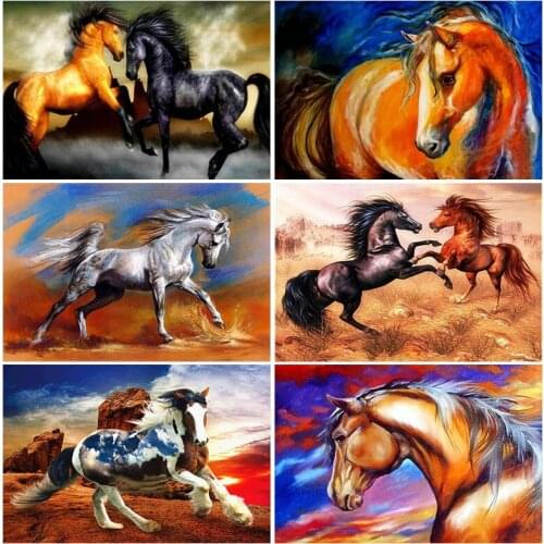 5D Diamond Painting animals icon diamond embroidery Diamonds horse Picture Full Square Drill Diamond embroidery by photo Deco