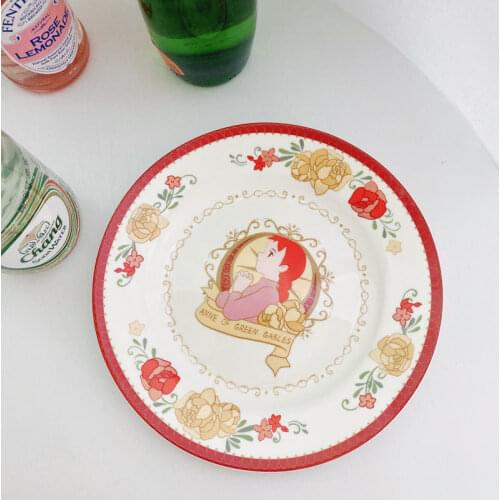 8 inch Kawaii Girl Dinner Plate Creative Fruit Plate Afternoon tea Dessert Tray Kitchen Tools Tableware