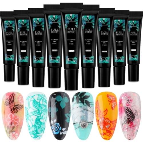 8ml Nail Stamping Gel Transfer Printing Plate Template Polish Glue Lasting Paint UV Gel Varnishes For Nail Art Stamp NF1793-1