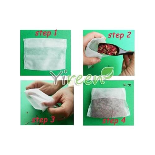 Free ship! 100pcs 70 X 100mm tea filters, Non-woven Fabric filter bag, Opposite Fold Close, Empty tea bag, for Herb tea, coffee