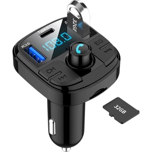 BT29 Car Wireless Bluetooth 5.0 Kit FM Transmitter U Disk TF Card LCD Handsfree Car MP3 Player FM Modulator Car Accessories