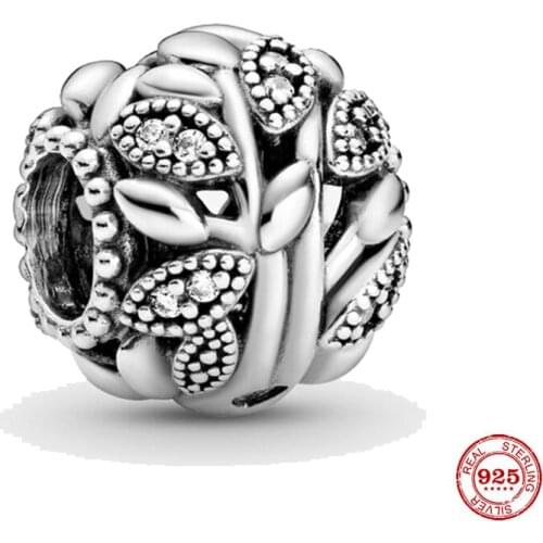 New 925 Sterling Silver Openwork Family Tree Charm Beads Fit Original Pandora Charm Bracelet Silver 925 Jewelry Wholesale