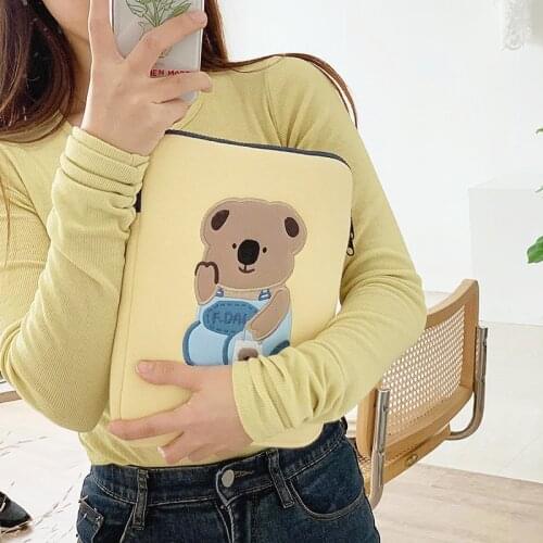 Koala Sleeve Case for 11 13 Inch Laptop Notebook Girl MacBook Air Ipad Handbag Pouch Korea Soft Travel Business Bear Storage Bag