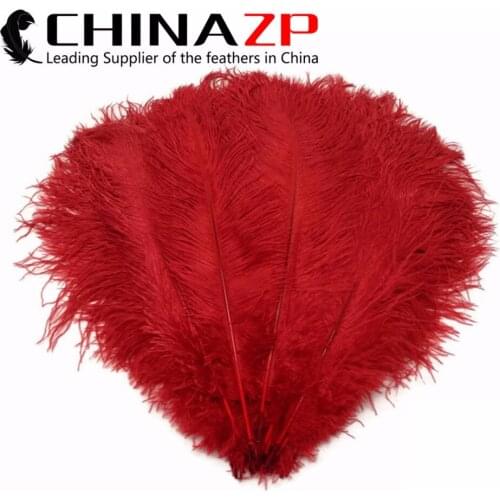 CHINAZP Factory Size From 22inch to 24inch(55-60cm) 50pcs/lot Prime Quality Dyed Red Ostrich Feathers Table Decorations
