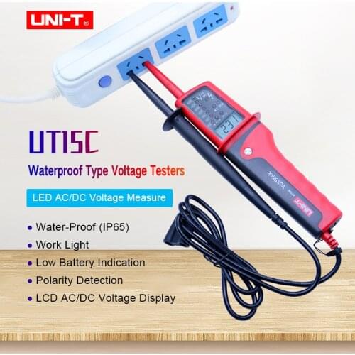 UNI-T UT15C Digital Voltage tester;LED AC/DC voltage indication;Phase rotation test;Single Lead (L2) Voltage Detection