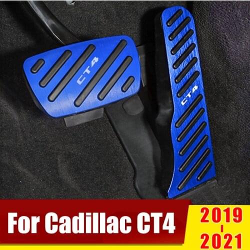 For Cadillac CT4 2019 2020 2021 Aluminium Alloy Car Accelerator Gas Pedal Brake Footrest Pedals Cover Case Pads Accessories