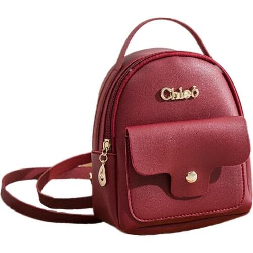 Women Mini Backpack PU Female Casual Solid Bag Portable Small Travel Bag Teenage Schoolbag Leather Travel Mobile Phone Bags