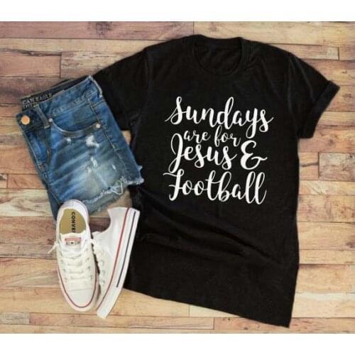 Sunday are for Jesus and Football Unisex T-Shirt Short Sleeve Casual Stylish Hipster Tee Jesus Christian Lover Football gift top