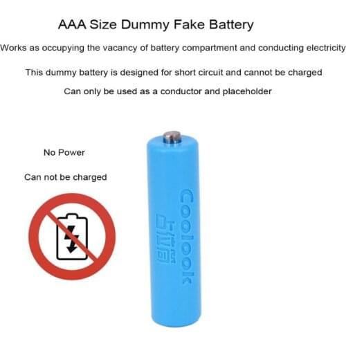 H7JA 1Pc AAA 10440 Size Dummy Fake Battery Case Shell Placeholder Cylinder Conductor Use with Rechargeable Batteries