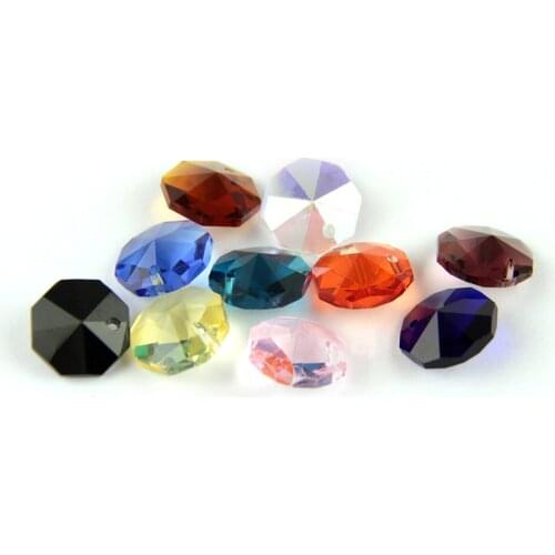 Pujiang hbl 14mm Crystal Octagon Beads Colored Decorative Crystals Feng Shui for Chandelier Modern Curtain Accessories