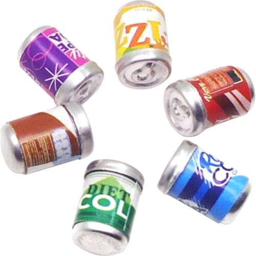 Simulation Kitchen Toys Dollhouse Miniature Food Soft Drink Bottles For 1/12 Dolls House Kitchen Room Accessory 6 Pieces