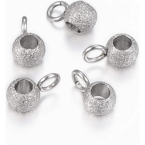 100pcs 304 Stainless Steel Hanger Links Rondelle Bail Beads for Jewelry Making DIY FIndings 7mm 9mm Golden Gunmetal Rose Gold