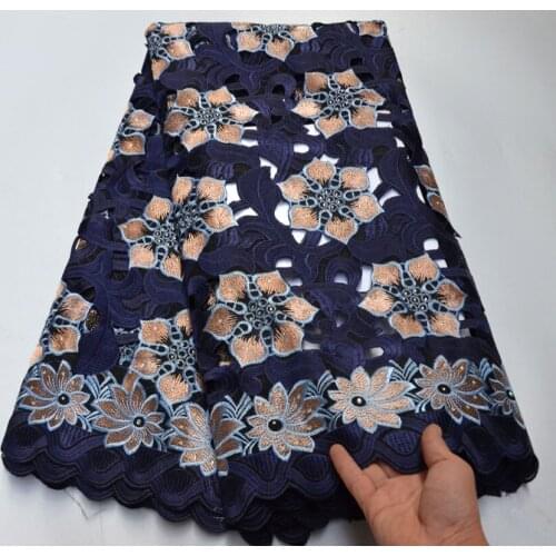 5 Yards New Design Swiss Voile Lace Fabric Cut hole Embroidery Lace High Quality African Net Dry Cotton Lace Fabric For Wedding