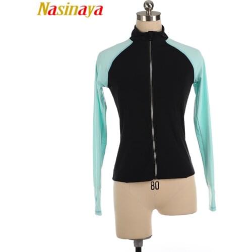 Customized Figure Skating Jacket Zippered Tops for Girl Women Training Competition Patinaje Ice Skating Warm Fleece Gymnastic 40