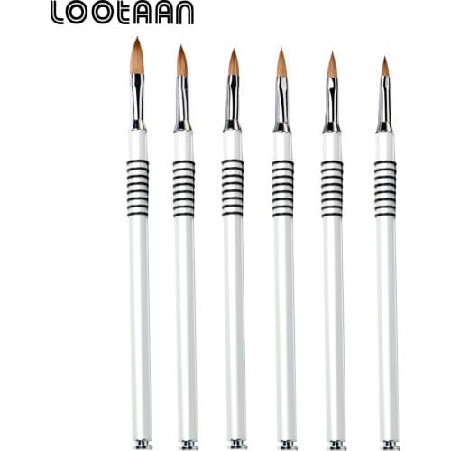 Lootaan 1 Pc Acrylic Nail Art Brush Kolinsky Sable Hair Manicure Art Tool Nail Art Pen Brush #2/#3/#4/#5/#6/#8 Nail Art Tool