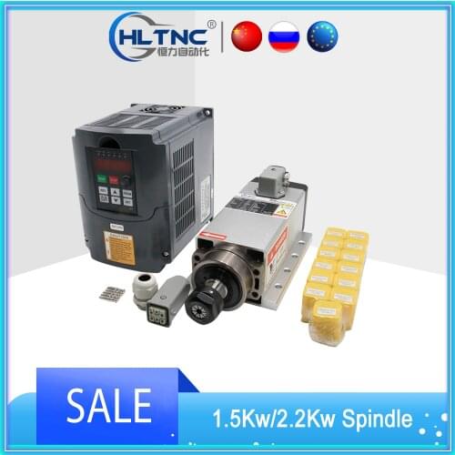 Best Hltnc 2.2kw 1.5kw Hy Vfd Router Water-Cooled Er20 Er11 Collect Chuck Air Cooling Machine Tool Spindle Motor Kit For Cnc