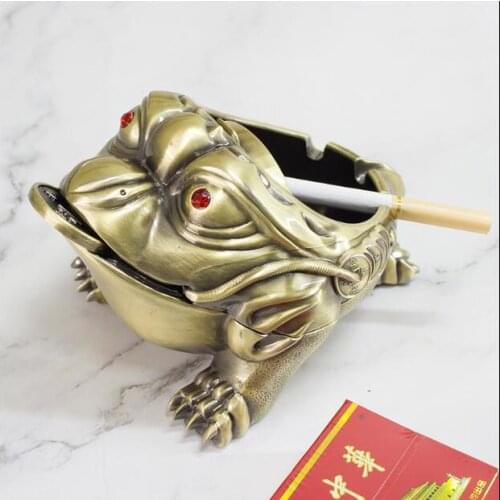 Creative toad metal smoking tray creative ashtray ashtrays with lids cendrier home decoration accessori... lid mens gifts AT041