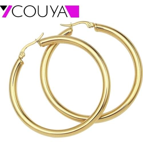 Fashion New Gold Hoop Earrings for Women 24/30/40/48mm diameter Hollow Earrings 2016 Girls Lady Gift Best Quality Jewelry