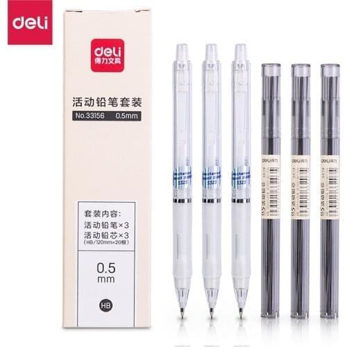 Deli Mechanical Pencil Set 0.5mm 0.7mm Automatic Pencils Lead Professional Student For School and office supplies