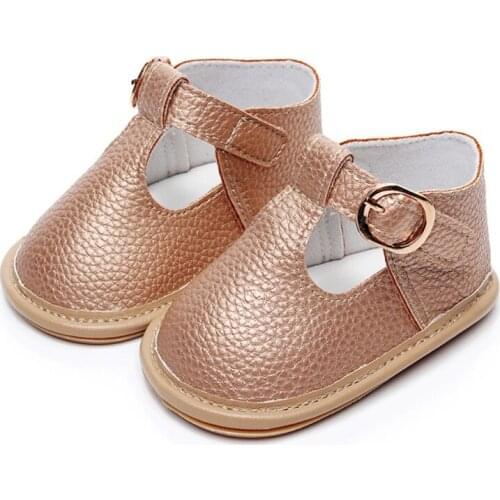 New style Baby Shoes PU Leather sandals Infant Girl Boys hard sole Mary Jane t-strap baby sandals 0-18 Months