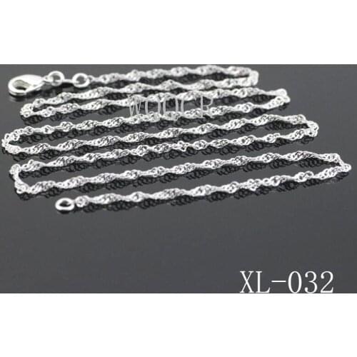 Wholesale 1PCS Of Bulk 925 Embossed Silver 1.6mm Water Wave Chain 16",18" ,20",22",24",26",28",30Inches Applicable pendant