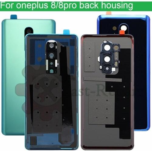 Original Glass For OnePlus 8 Pro Back Battery Cover Door Rear Glass for Oneplus 8 back Cover 1+8 Pro Housing Case + Camera Lens