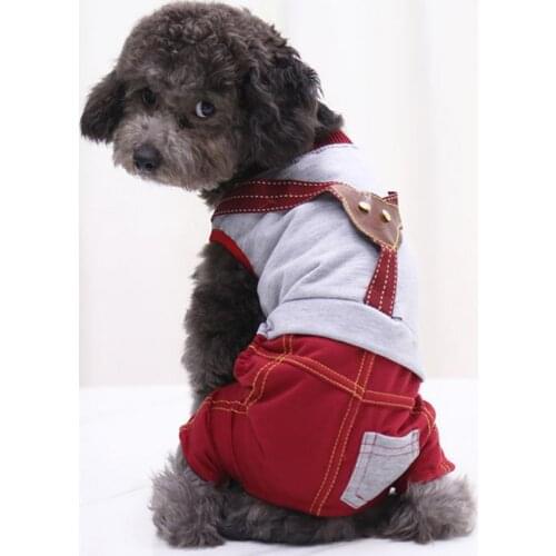 Pet Bodysuit Round Neck Four-legged Cotton Comfortable Puppy Jumpsuit for Daily Life 강아지옷