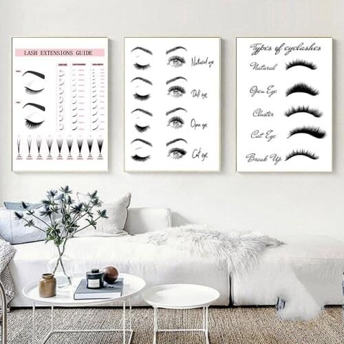 Lash Extensions Technician Guide Posters and Print Canvas Painting Scandinavian Cuadros Eyelash Wall Art Picture for Living Room